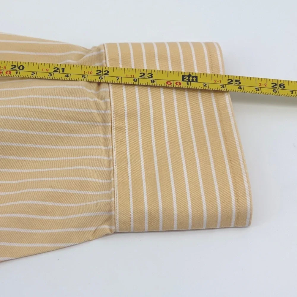 Banana Republic‎ Mens Classic Fit Striped Button Down Shirt XL 17-17 1/2Yellow